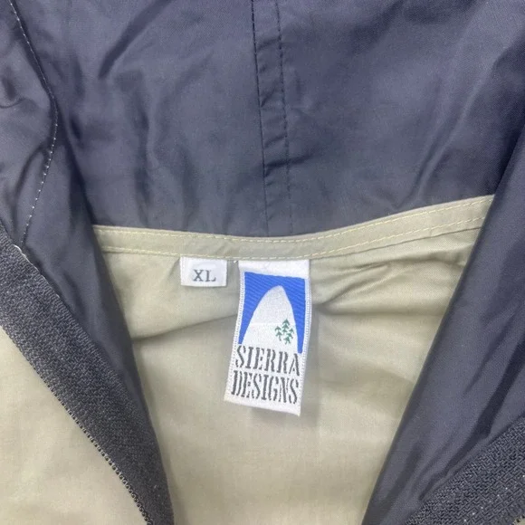 Vintage 90s Sierra Designs Hooded Nylon Jacket Mens XL Boxy Cropped Olive Green - Picture 6 of 9